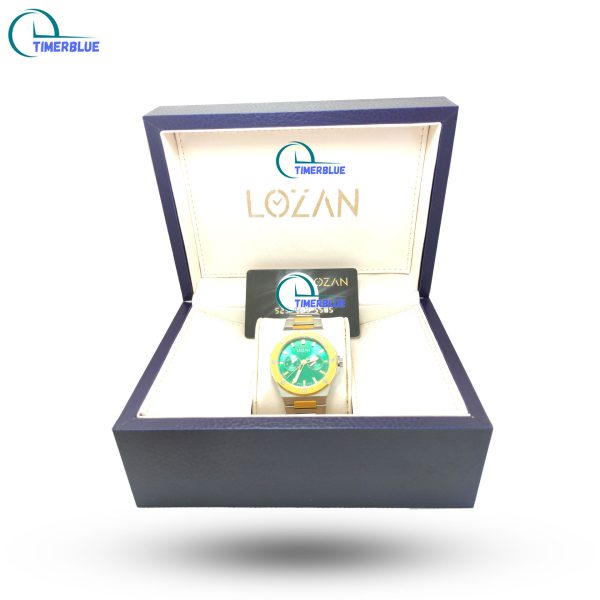 ساعت مچی مردانه لوزان طلایی صفحه سرمه ای | LOZAN LT528SL14